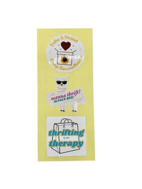 Thrifting Themed Vinyl Stickers Set Of 3 Durable Fun Designs 2.5 inches